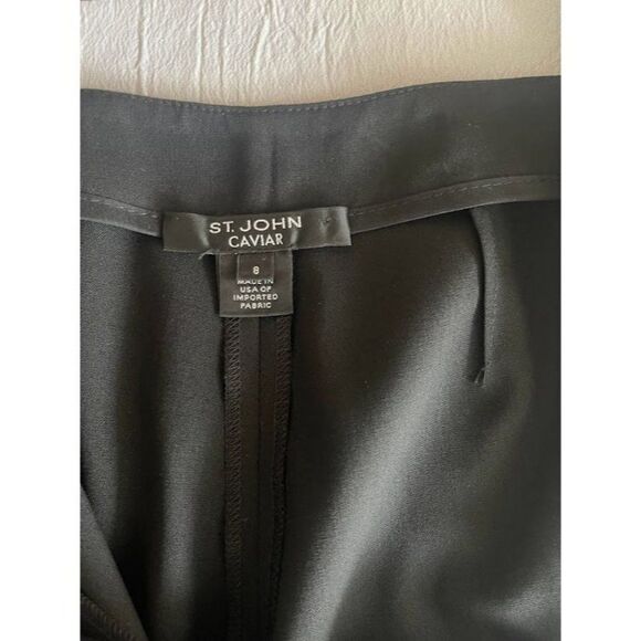 St John Caviar Cropped Ankle Pants Slacks Women Size 8 Black - Picture 3 of 9